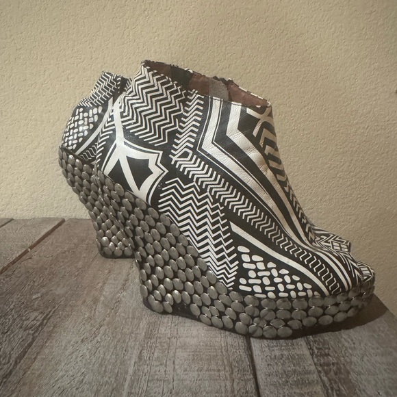Jeffrey Campbell Shoes - Black and White Geometric Women's Shoes